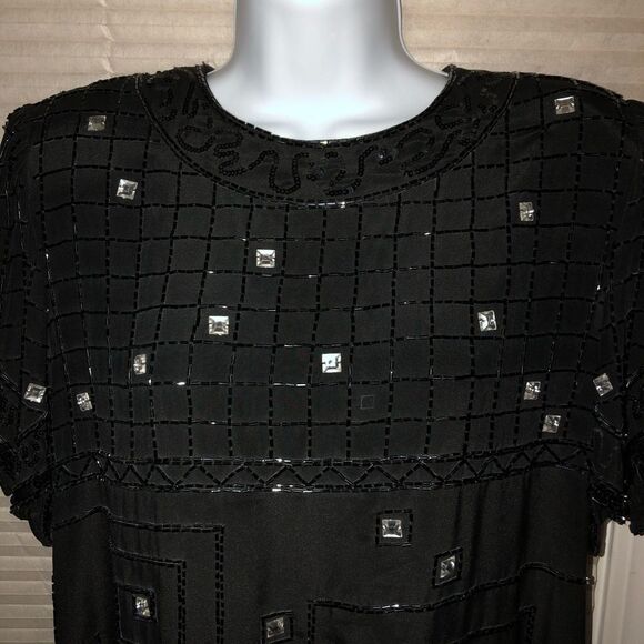 Argenti Beaded Formal Blouse 100% Pure Silk - Picture 2 of 5